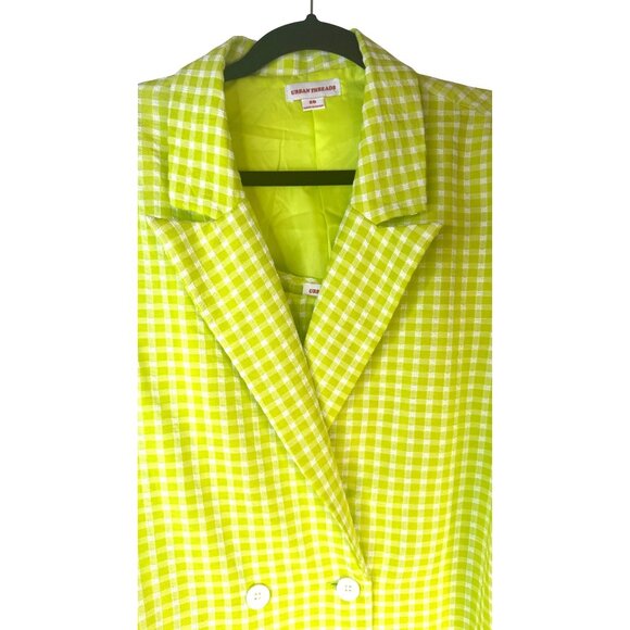 2/$35 Size 10 Green & White Gingham Checkered Dress & Blazer Set Urban Threads - Picture 9 of 16